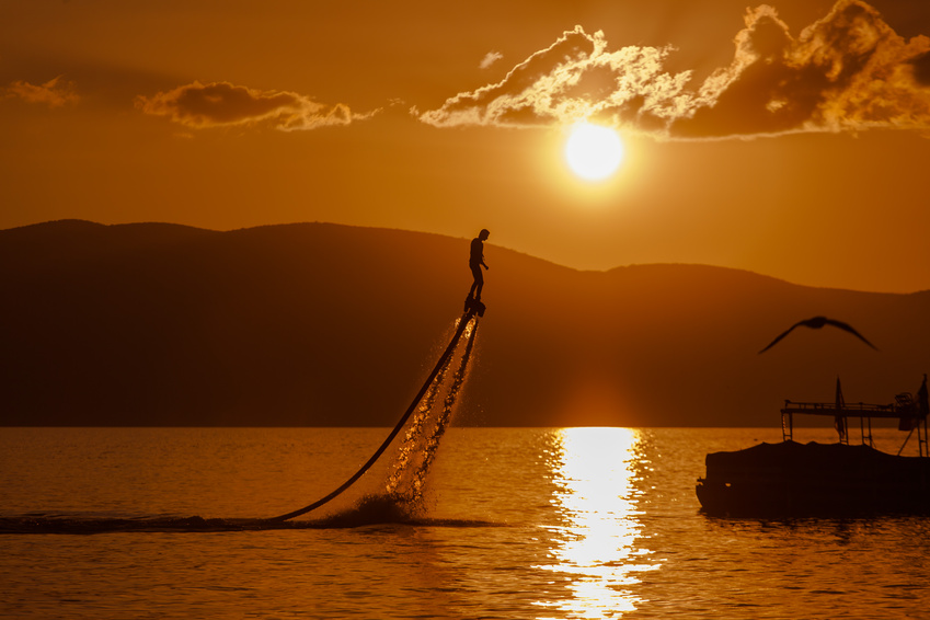 Flyboard at sunset