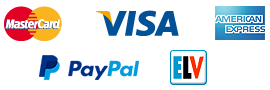 PayPal, Lastschrift, MasterCard, Visa, American Express